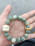 灵月阁六字真言白玉菩提子手串男女士手链手持文玩佛珠盘玩圣诞节礼物 绿飘花醒狮跑环13mm 无规格 实拍图