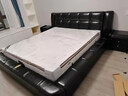 锦皓（JURHOO）锦皓皮床真皮床现代简约卧室床双人床主卧婚床大床皮艺床储物床 高箱床+2床头柜+独立袋乳胶床垫 1800*2000 实拍图