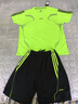 欧联霸运动套装男速干夏季足球训练服跑步服宽松两件套短袖短裤健身服 荧光绿 3XL(建议体重160-175斤) 实拍图