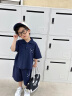 mlgt kids童装男童夏季套装新款韩版儿童夏装Polo领短袖宽松两件套 藏青色 100cm 晒单实拍图
