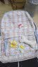 卡特骆（KATELUO）日系ins风文艺小清新格子书包女高中生校园双肩包初中小学生背包 蓝色【带三个星星+骨头徽章】 实拍图