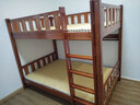 林伊木泽上下床实木儿童床加厚高低床成人上下铺男孩女孩床卧室子母床 全新升级咖色床+书架+床垫*2 125cmx190cm 实拍图