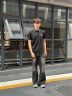 啄木鸟（TUCANO）短袖t恤男纯色polo打底衫商务时尚休闲百搭上衣男装黑色XL 实拍图