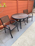 莫 家户外桌椅塑木室外组合咖啡桌椅庭院桌椅桌椅喝茶餐桌铝合金桌椅 4+80cm桌【全铝合金】+黑色 实拍图