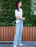 真维斯（Jeanswest）星空纹开叉牛仔半身裙女2026春夏新款高腰显瘦百搭中长款裙子 复古蓝【九分】鱼尾款 M 实拍图