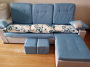 梦春缘 布艺沙发客厅现代简约小户型科技布乳胶免洗可拆洗实木框架 棉麻布海绵版偏硬坐垫 三人位 2.1m +脚踏+(小凳子*2) 实拍图