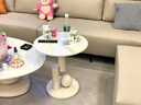 颐衍岩板茶几轻奢意式客厅家用椭圆形茶台小户型法式简约茶桌边几组合 茶几120+边几50（奶白色底座） 实拍图