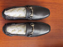 金利来（Goldlion）豆豆鞋男鞋秋季商务休闲鞋鹿皮革皮鞋柔软一脚蹬套脚驾车乐福鞋 黑色 41 实拍图