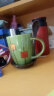 悠瓷（youcci） 陶瓷杯子家用牛奶杯创意鼓型手绘咖啡杯 办公室水杯带盖带勺马克杯日式复古 鼓型杯草绿+棕瓷盖 实拍图