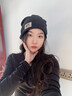 猎瑞抓绒帽堆堆帽秋冬季百搭男女显脸小针织毛线包头冷帽子产后月子帽 黑色 实拍图