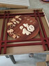 秋之阳 新中式木雕玄关装饰画客厅背景墙挂画餐厅浮雕东阳木雕挂件  五福临门对角65边长50cm 50*50CM 实拍图