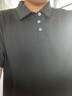 真维斯（Jeanswest）短袖t恤男夏季冰丝透气速干Polo领上衣大码青年港风复古宽松衣服 黑色(纯色) 3XL (建议175-195斤左右) 实拍图