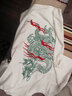简拓 2022夏季新品薄款中国风刺绣仙鹤纯棉短袖T恤 学生情侣装体恤男大码半袖衫 2816白色 L码(115-140斤) 实拍图