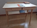 北欧实木书桌学生写字桌子现代简约家用台式笔记本电脑桌办公桌带抽屉中学生写字台 单书桌升级版[原木色] 1.0*0.55米双抽屉 实拍图