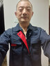 浩赢 男女工作服工地耐磨春秋冬季工厂汽修长袖上衣劳保服定制绣字 小拉锁翻领藏蓝色 160-套装（上衣+裤子） 实拍图