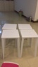 家逸（JIAYI）小凳子家用实木板凳简约梳妆凳化妆凳时尚创意方凳餐凳 优雅白-四把【橡胶木】 实拍图