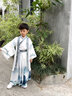 安妮优儿男童唐装汉服夏装男孩中国风春秋2025新款儿童古装夏季国学演出服 浅灰色 110 实拍图