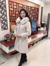 欧巴顿妈妈秋冬装仿皮草黄水金雕毛呢外套中长款加厚中老年女上衣大毛领 图片色 L【建议100斤内穿】 实拍图