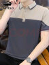 卡帝乐鳄鱼（CARTELO）短袖t恤男士春夏季商务休闲POLO短袖男打底衫上衣服 灰蓝色 2XL 晒单实拍图