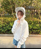 ALFB冰丝防晒衣女2023新款夏季紫外线长袖超薄外套骑车防晒服 360护面防晒衣-白色 实拍图