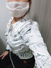 德玛纳（dme）衬衫仿真丝春秋装蕾丝衬衣宽松印花雪纺衬衫女 本白 M  实拍图