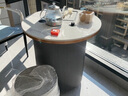 昭希 阳台喝茶桌椅组合 家用小户型圆形烧水壶一体自动上水可移动茶台 岩板茶桌+茶具礼包 70*80*74cm带万向轮 实拍图