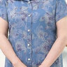 恒源祥奶奶衬衫夏季妈妈服装短袖上衣翻领70老太太衬衣服老年人女夏装套 蓝色+九分-裤 3XL 建议120-135斤 实拍图