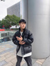 埖煦PU皮棉服男外套男女同款机车服冬季加厚衣服男棉衣羽面包绒服棉袄 M6610款黑色 XL(建议体重120-140斤) 实拍图