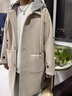 牧唯 毛呢大衣男中长款秋冬季潮牌高级感连帽外套青少年学生痞帅加厚 F607米白色 XL [建议125-140斤] 实拍图