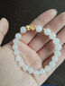 豆蔻时光8mm和田玉白玉黄金手串足金财福貔貅金镶玉石手链生日礼物男女款  实拍图