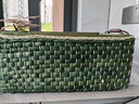 金柳 家居桌面收纳盒草编编织零食收纳筐篮整理盒储物茶几杂物收纳筐 绿色 3只一套 实拍图