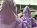 牧萌 儿童雨衣男童女童幼儿园小童宝宝套装男孩雨披 紫色萌萌兔 S  实拍图