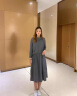 艾柔丹新款连衣裙女秋季新款时尚女装洋气减龄宽松时髦两件套套装裙子 灰色 XL 晒单实拍图