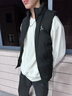 啄木鸟（TUCANO）棉马甲男士秋冬季纯色立领外套防风无袖坎肩上衣男装 黑色 XL 实拍图