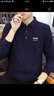 JEEP SPIRIT吉普长袖T恤男春秋季男装翻领打底衫韩版上衣服 藏青色 4XL  实拍图