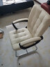 双木马 电脑椅简约办公椅子会议椅弓形职员学习麻将椅子宿舍靠背座椅 奶白-皮艺-加固加厚款 海绵坐垫 实拍图
