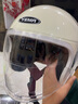 野马（YEMA）电动车头盔女士四季通用电瓶车半盔电瓶车成人可爱国标安全帽 卡其白酷睿-透明镜+防雾贴片 均码 实拍图