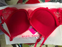 KJ内衣性感蕾丝聚拢文胸套装上托本命年红色文胸女士品牌内衣胸罩 大红色 75B =34B(配内裤) 实拍图