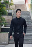 花花公子白衬衫男夏季商务正装抗皱免烫修身黑色衬衣长袖男士西装短袖男装 长-8066白色 XL 实拍图