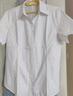 奕卬2022白衬衫女职业夏短袖正装工装半袖工作服衬衣女加绒修身面试 白色短 4XL 实拍图
