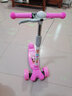 滑板车儿童新款2-6-8-12岁折叠音乐闪光升降三轮四轮男女孩滑滑车 折叠双刹 卡通粉+4厘米悍马轮音乐跑马灯 实拍图