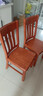 免安装全实木餐椅靠背椅家用榫卯结构木头凳中式吃饭橡木餐桌椅子 02款海棠色（两张起拍】免安装 全实木款【整装发货】价格为单张 实拍图