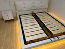 百慕（baimu）床悬浮床双人床皮床主卧大床悬空床卧室婚床软包床现代简约家具 头层牛皮床+1柜+730中国结羊绒垫 20cm钢木床板/1.8x2米/框架款 实拍图