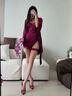 绫天生丝滑「幽雅」性感蕾丝纯欲轻熟凉感睡衣女修身睡袍夏 Black黑色-「幽」蕾丝拼接睡裙 L 「168cm~178cm」 实拍图