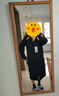 鸭鸭（YAYA）情侣款男女同款羽绒服女2023年冬季新款长款过膝加长加厚保暖外套 黑色 M 160 实拍图