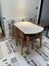采薇 岩板实木餐桌家用餐桌椅现代简约小户型伸缩饭桌方变圆餐桌 1.2米猫耳朵餐桌+6椅 实拍图