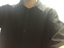 佐优品冰丝衬衫男薄款痞帅黑色潮流长袖宽松休闲白衬衫夏季百搭免烫衬衣 黑色 L 建议体重115-130斤 实拍图