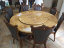 榕玉 乌金木高端欧式别墅家具饭桌天然大理石圆餐桌椅组合 乌金木别墅款实木餐桌 实拍图