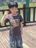 真维斯（Jeanswest）男童短袖2025新款夏装儿童夏季t恤纯棉薄款半袖中大童休闲衣服 白 J朋克兔-石墨灰 J方块舞狮 120 实拍图