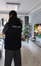 卡尔美（KELME）连帽棉马甲男冬季新款防寒保暖运动棉服无袖休闲坎肩 玛瑙黑 XL 实拍图